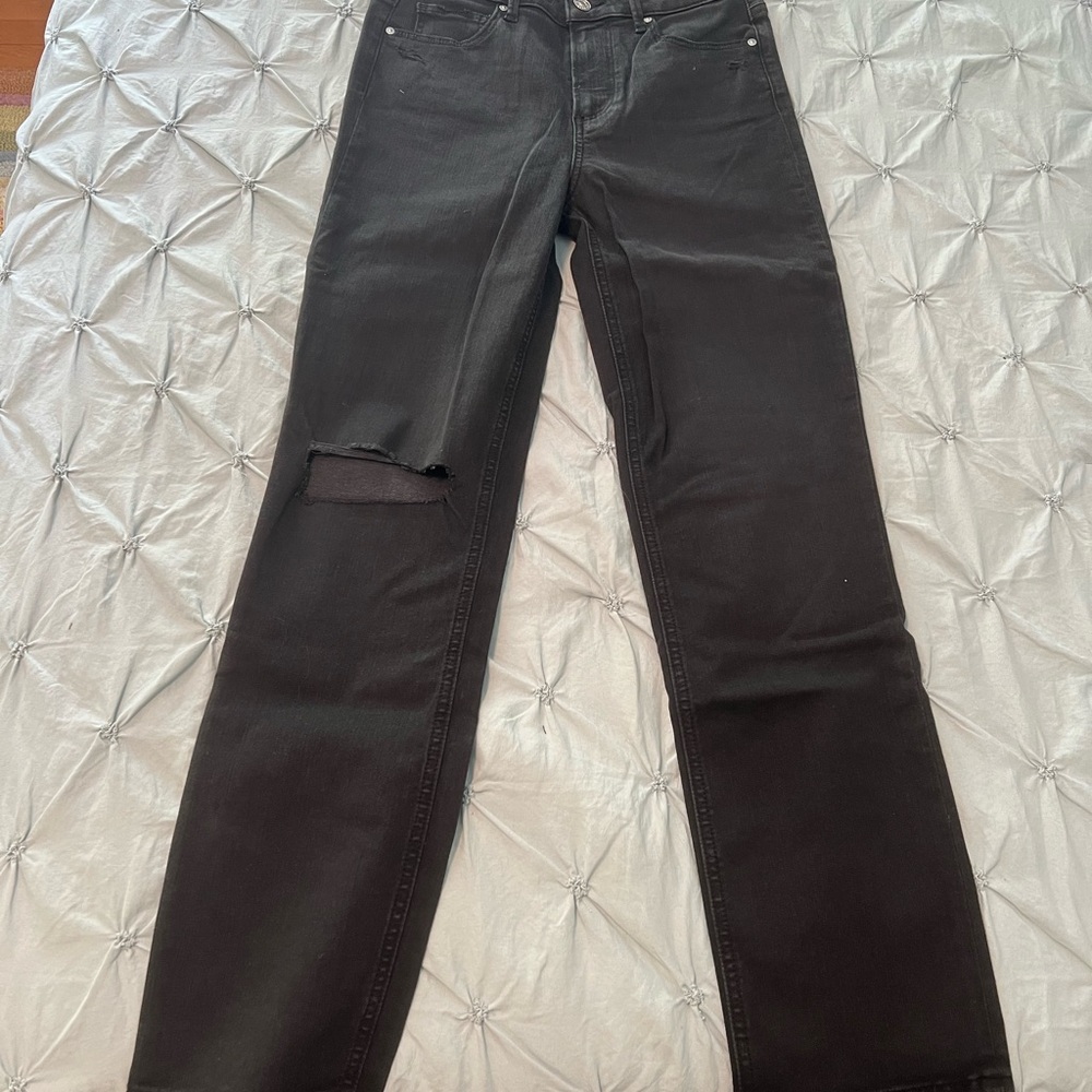 PAIGE Black Distressed Jeans